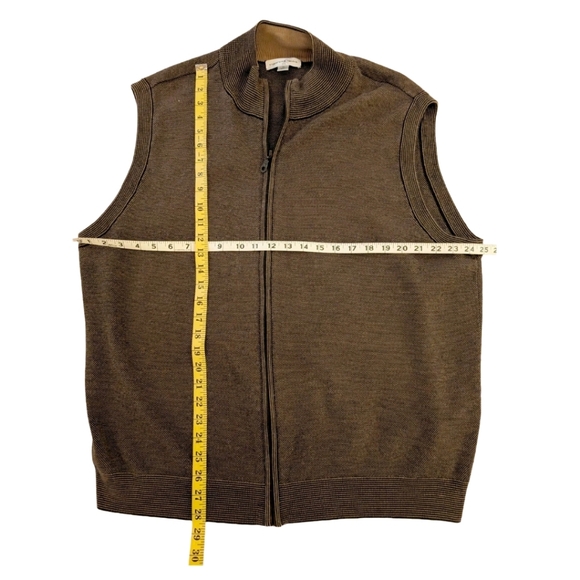Cypress Links Vintage Brown Sweater Vest Zip Cardigan Men's XL Grandpa Golf - Picture 2 of 6